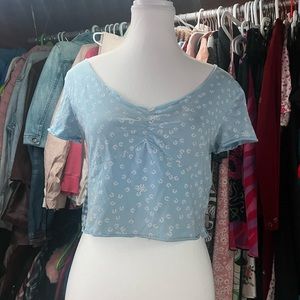 floral cropped tee